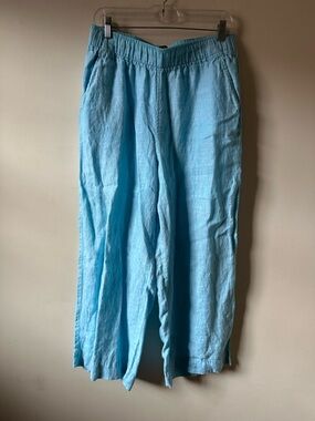 Tahari 100% Linen Sky Blue Pant